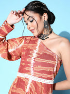 Yufta Brown One Shoulder Maxi Dress | Grocsy