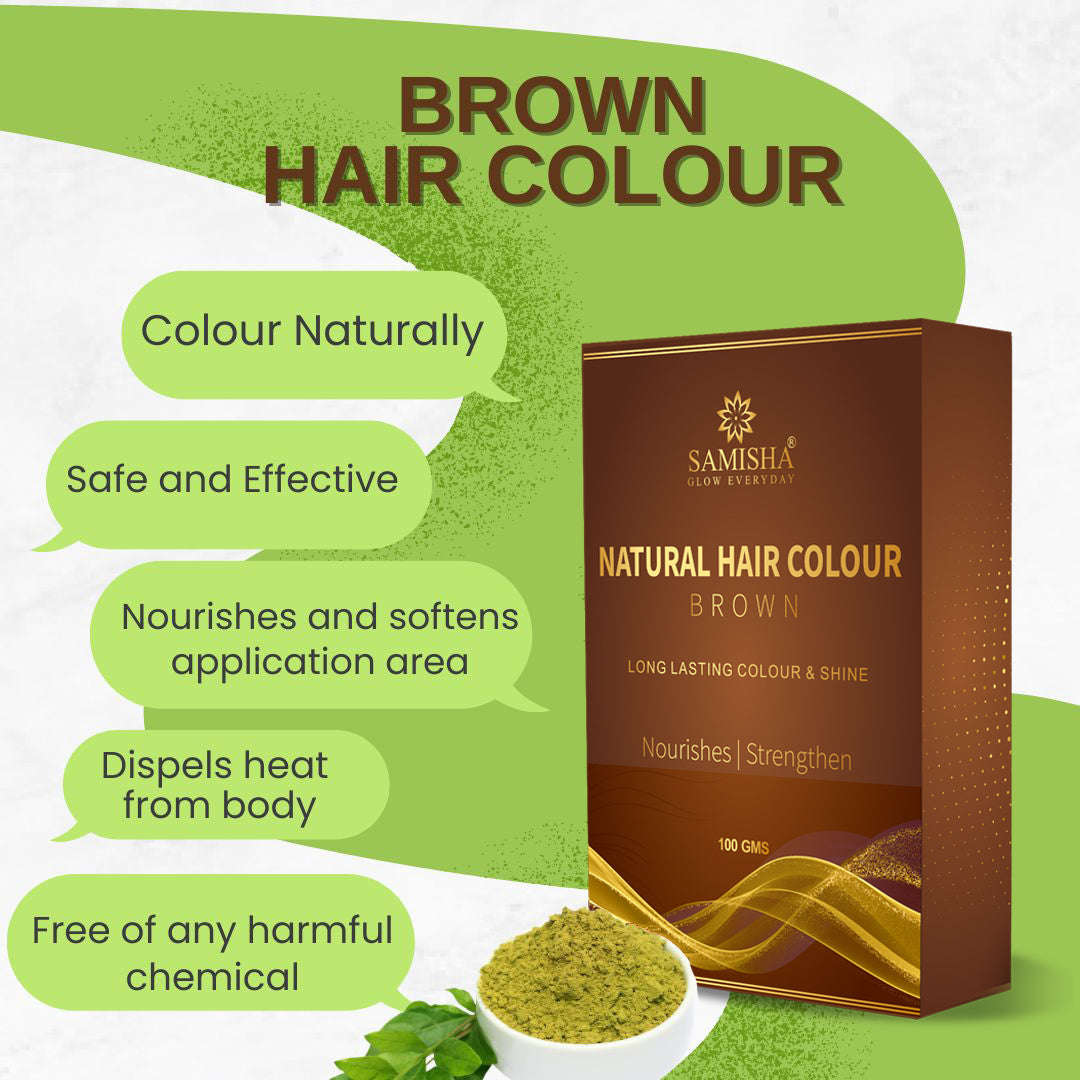 Samisha Brown Hair Colour Powder – Original & Organic Natural Brown | Grocsy