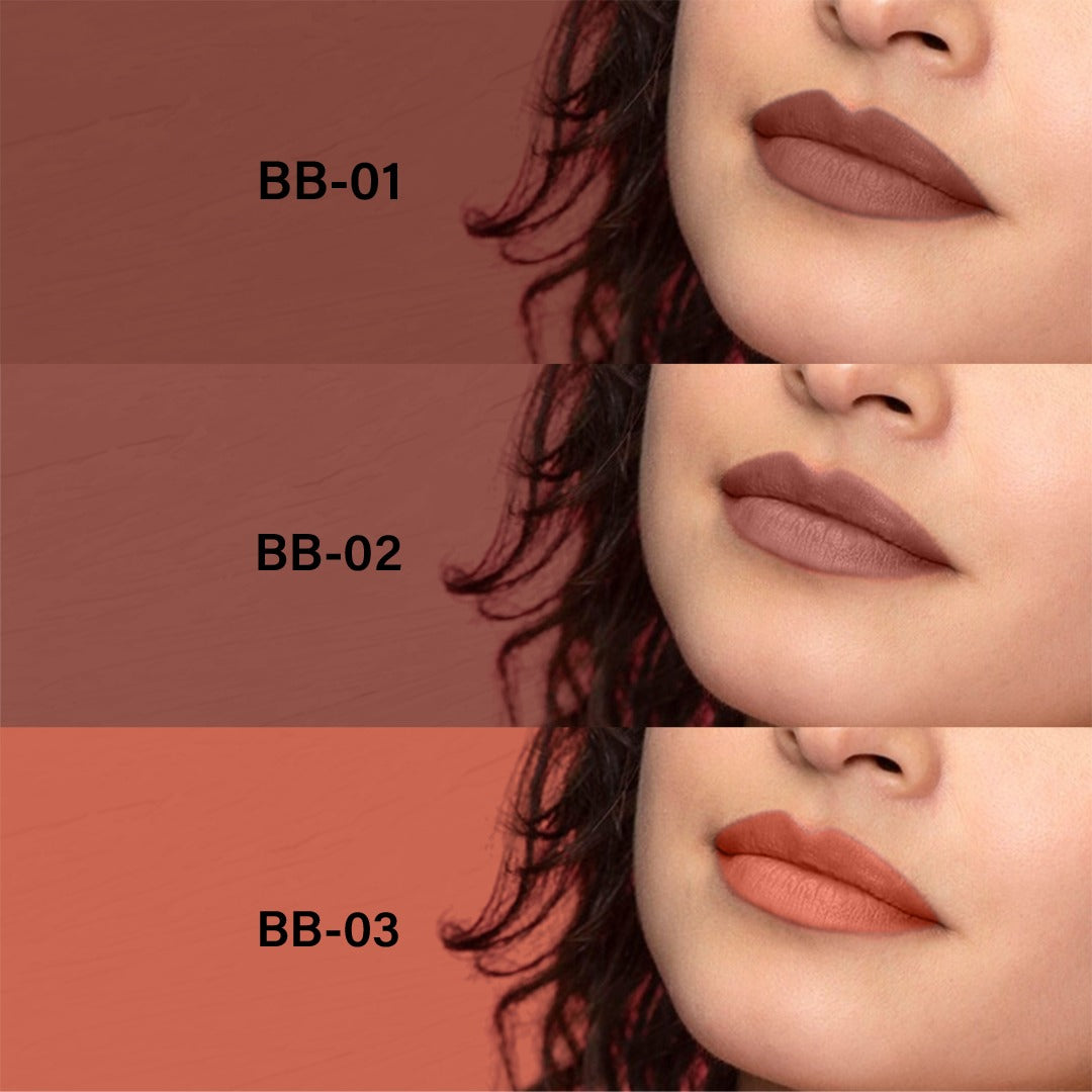 Baked Beauty My Crayon Brownie Bite Matte Lip Cream Lipsticks (Set of 3) | Grocsy