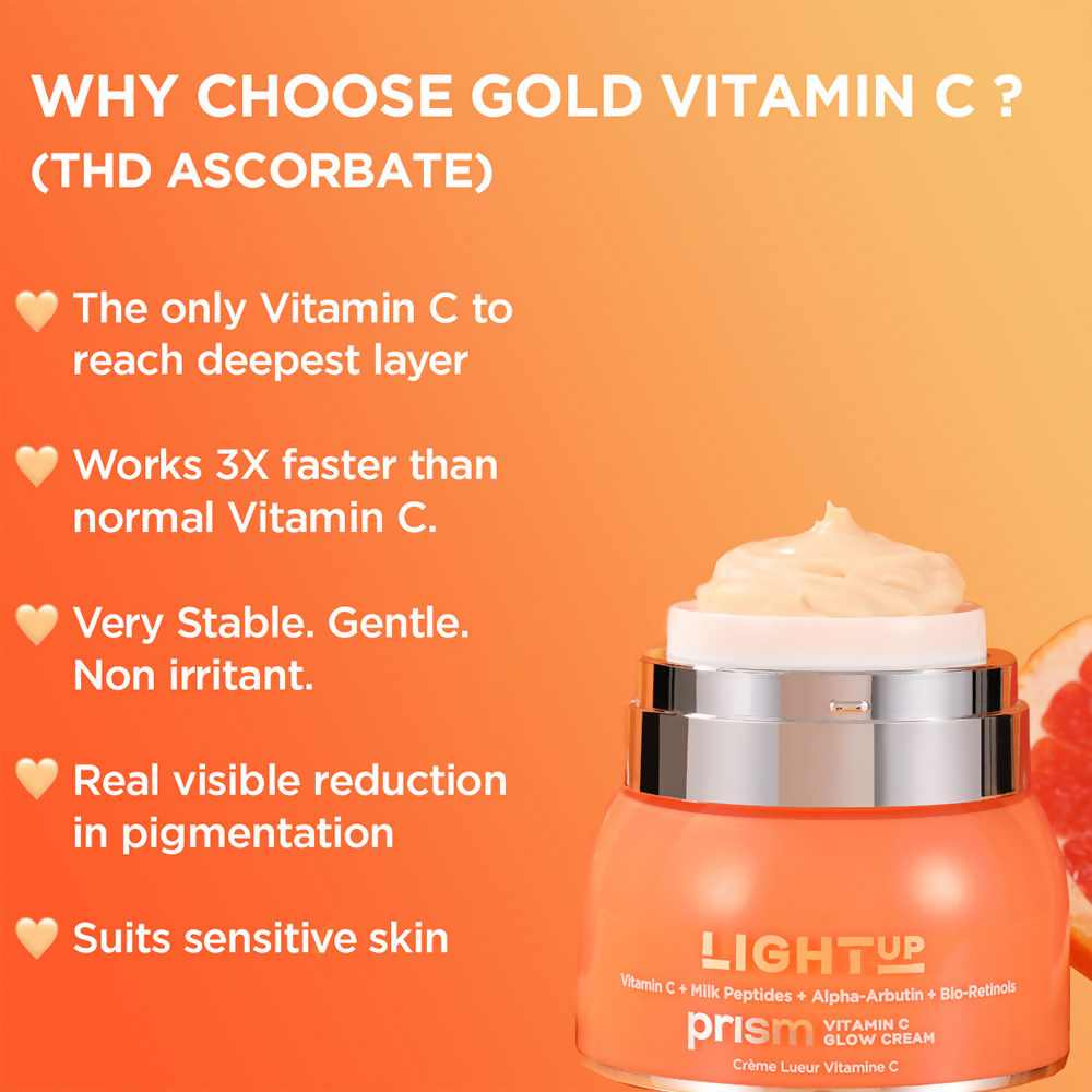 Light Up Vitamin C Face Cream For Pigmentation Ageing And Collagen | Grocsy