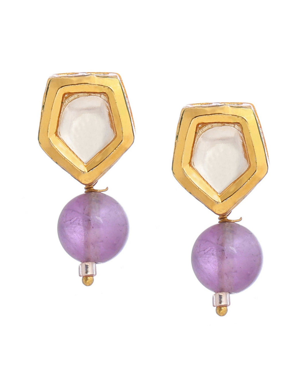 Ruby Raang Purple Amethyst Kundan Studs | Grocsy