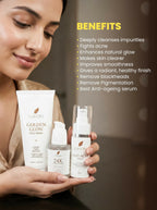Flawora Set of Golden Glow Face Wash, Anti Acne Serum and 24k Golden Glow Face Serum | Grocsy