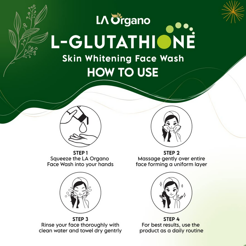 LA Organo Papaya Skin Whitening Cream and Glutathione Face Wash Combo | Grocsy