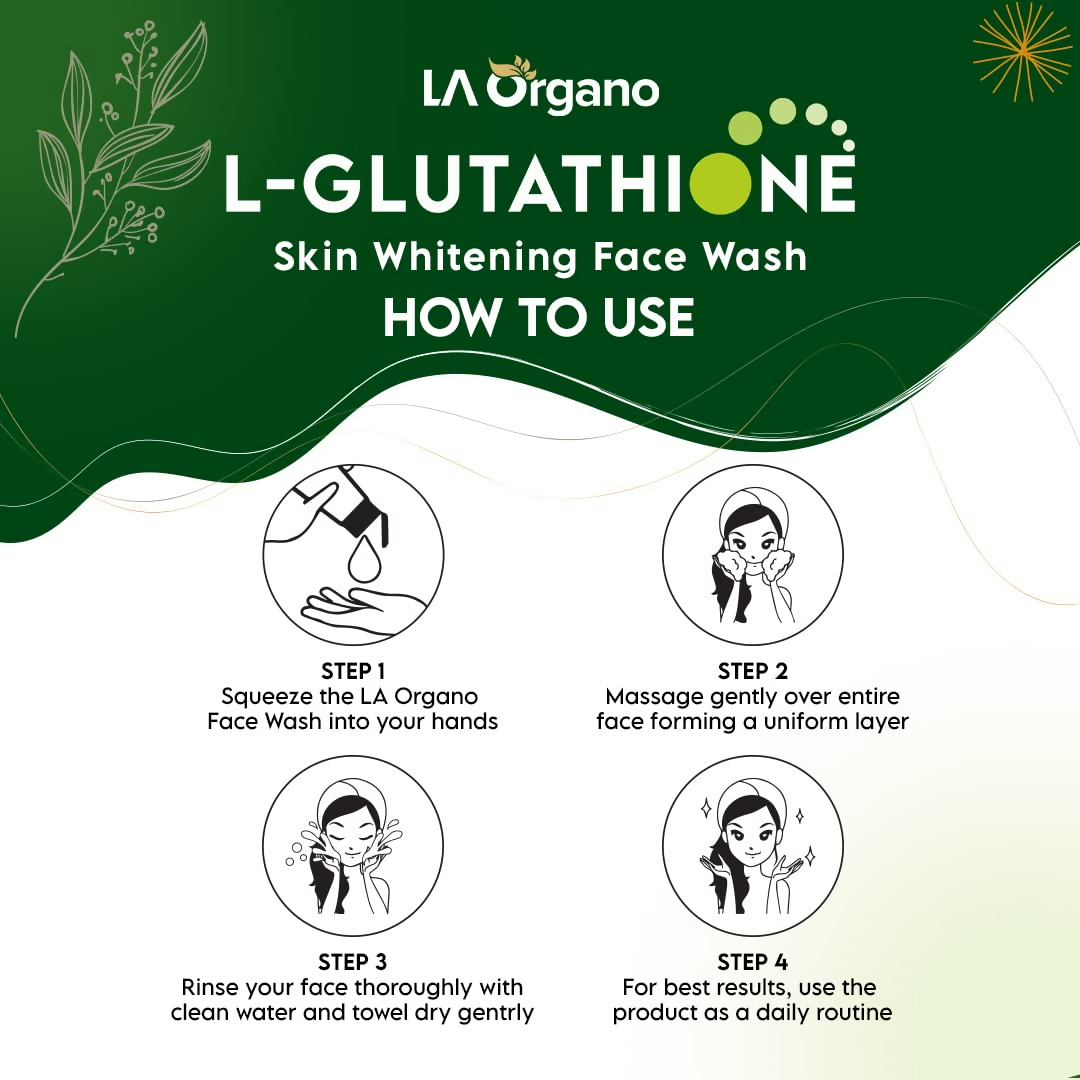 LA Organo Papaya Skin Whitening Cream and Glutathione Face Wash Combo | Grocsy