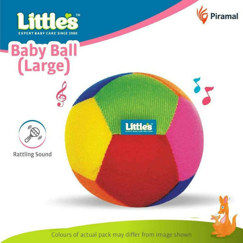 Little's Soft Plush Baby Ball With Rattle Sound Multicolor | Grocsy