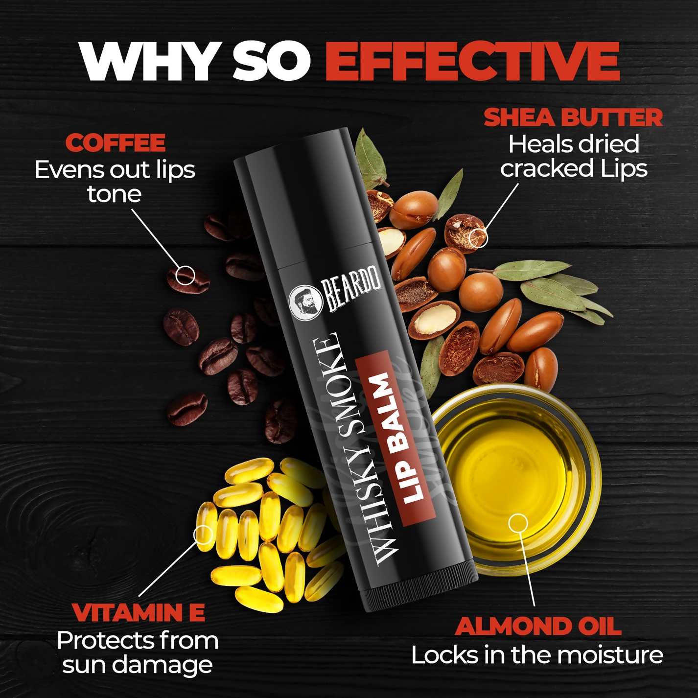 Beardo Whisky Smoke Lip Balm | Grocsy