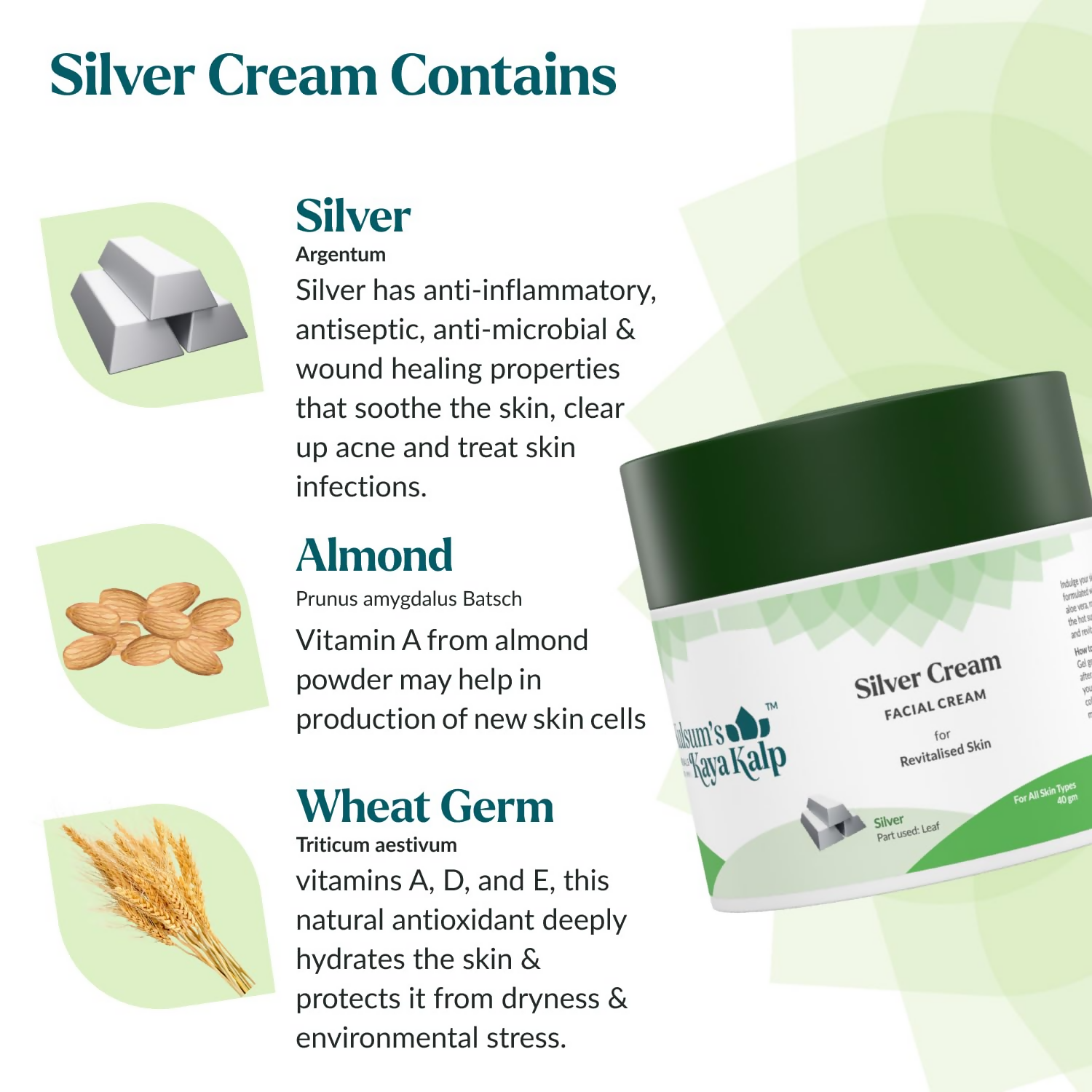 Kulsum's Kaya Kalp Silver Cream For Revitalised Skin | Grocsy