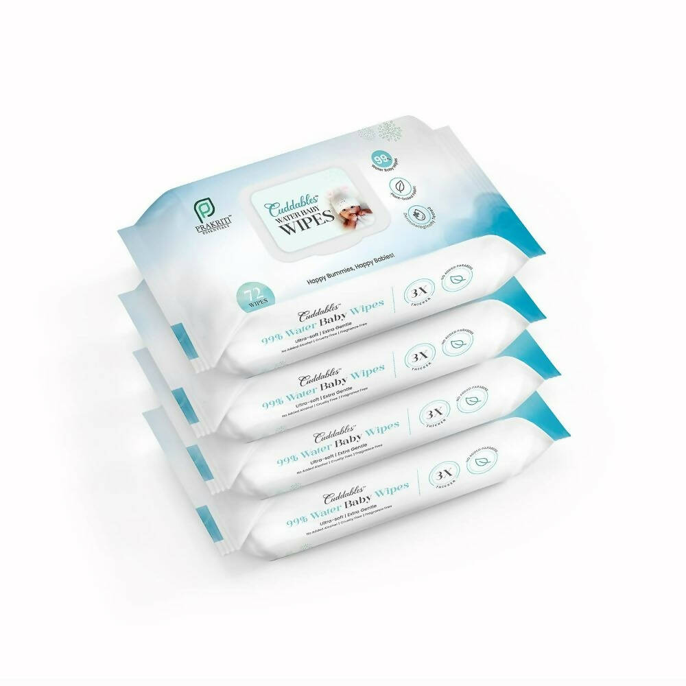 Cuddables 99% Water Baby Wipes - Natural Plant Made Cloth Wipes | 288 pcs Wet Baby Wipes (288 Wipes) | Grocsy