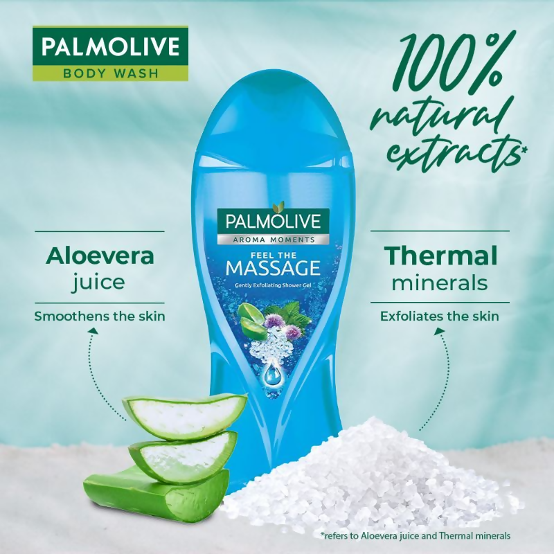 Palmolive Aloevera & Thermal Minerals Feel The Massage, Exfoliating Moisturizing Body Wash | Grocsy