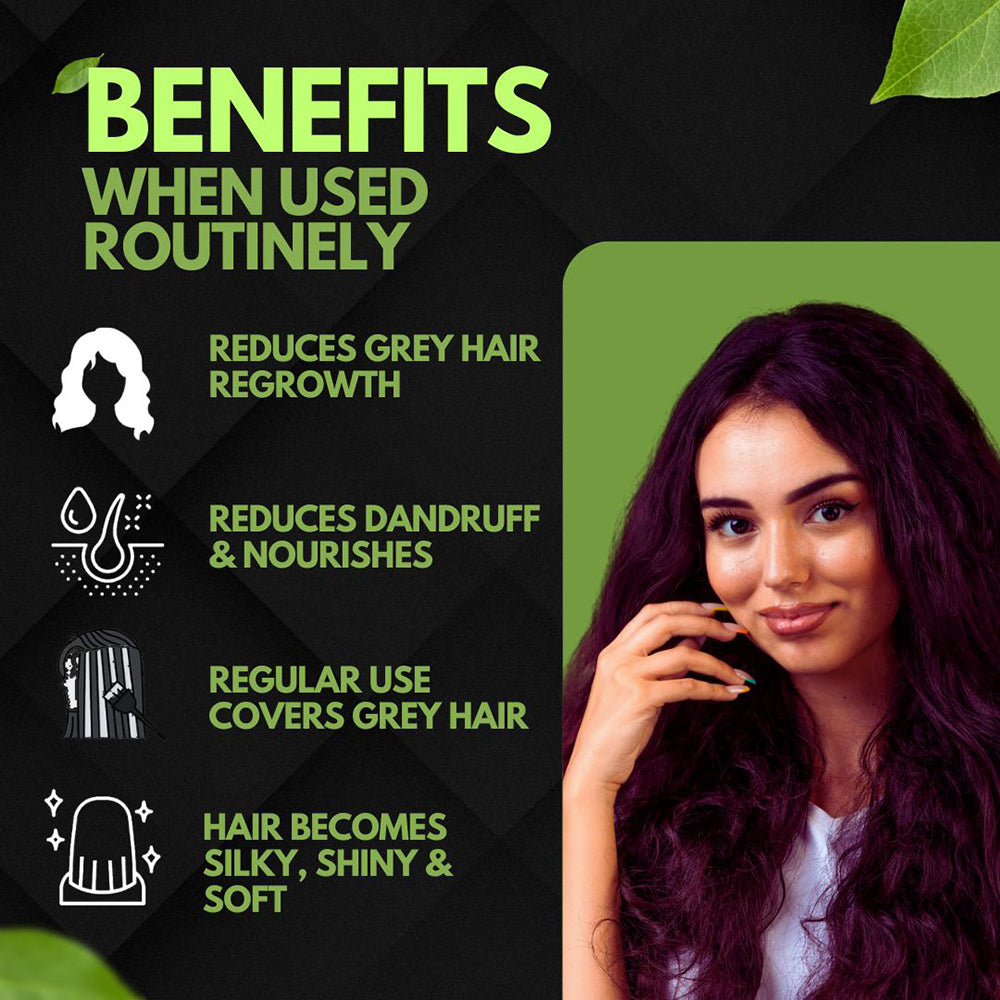 Samisha Burgundy Hair Colour Powder – Original & Organic Reddish Brown | Grocsy