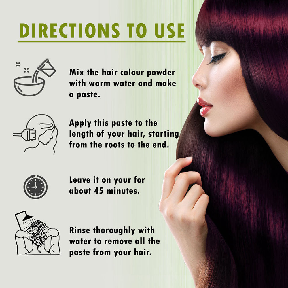 Samisha Burgundy Hair Colour Powder – Original & Organic Reddish Brown | Grocsy