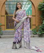 Vamsee Dhruvini Purple Georgette Saree | Grocsy