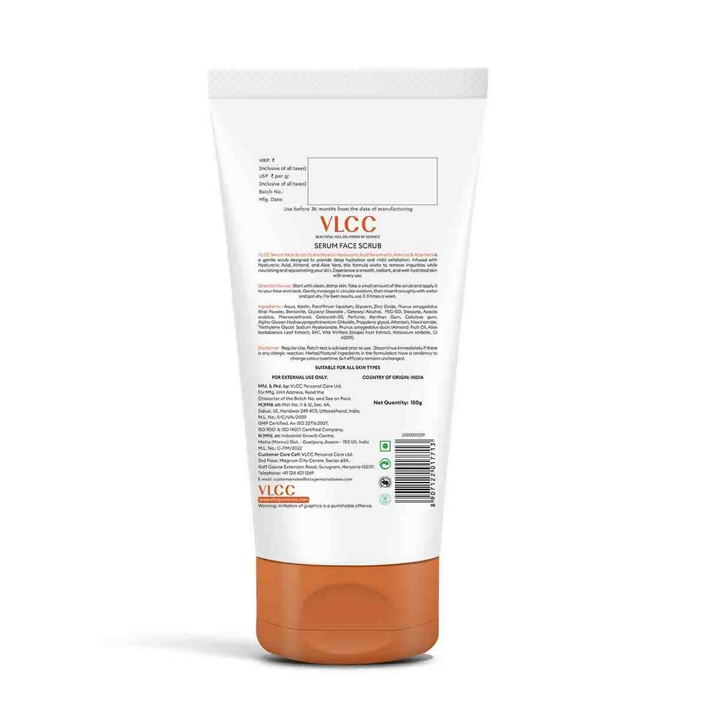 VLCC Hydra Nourish Scrub With Hyaluronic Acid Serum Aloe Vera & Almond | Grocsy