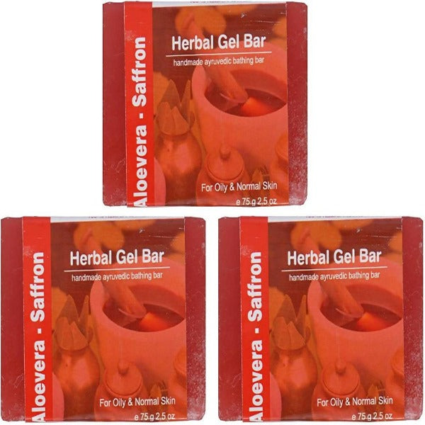 Jain Aloe Vera Saffron Herbal Gel Bar | Grocsy