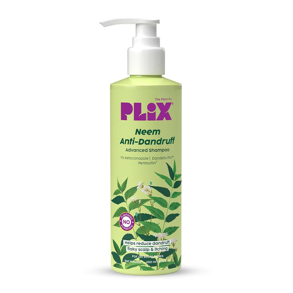 PLIX The Plant Fix Neem Anti-Dandruff Advanced Shampoo For Reduced Dandruff & Itchiness | Grocsy