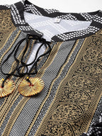 Ahalyaa Women Printed Ethnic Co-Ords - Black Color | Grocsy