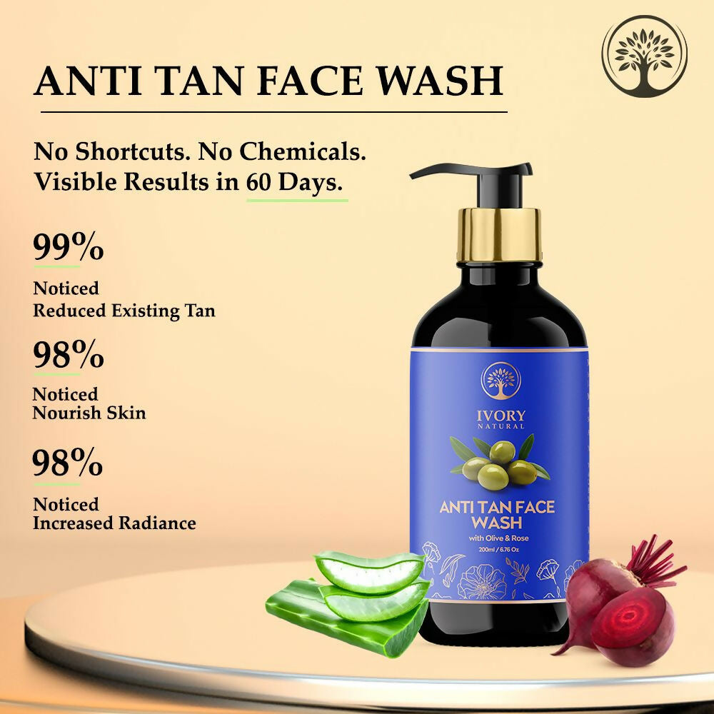 Ivory Natural Tan Face Wash For Crystal Clear And Radiant Skin | Grocsy