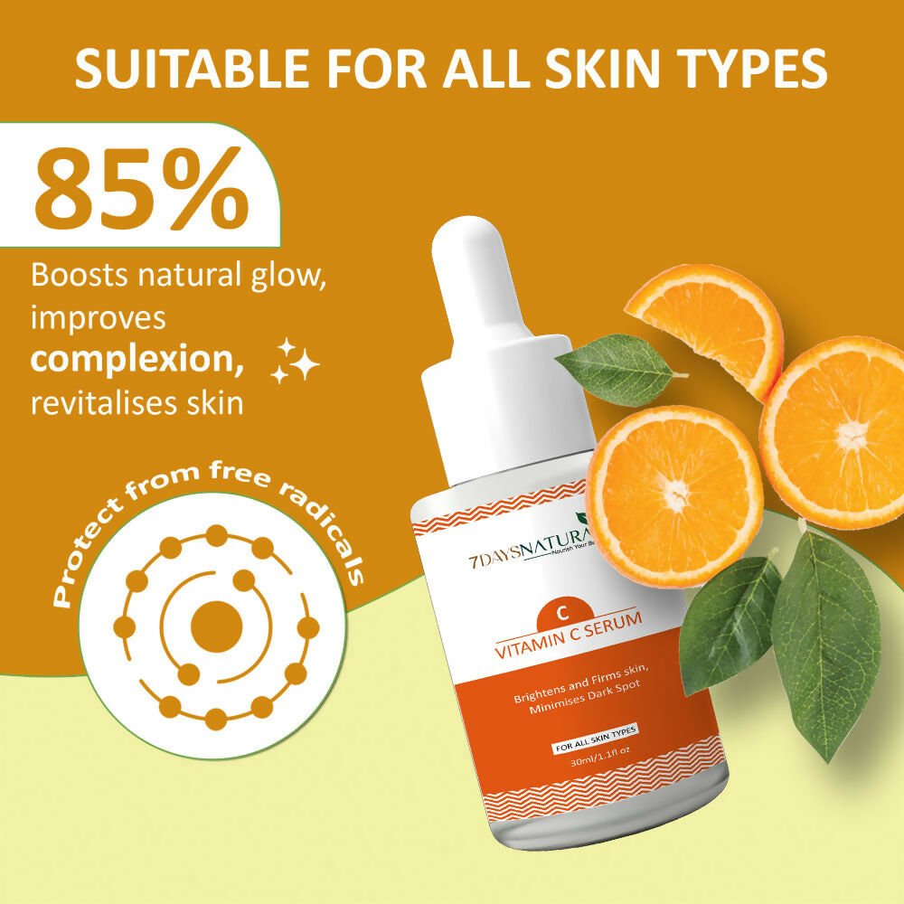 7 Days Vitamin C-Advance Radiance Booster Skin Brightening Face Glowing Serum | Grocsy