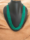Inhanns Bloom Handmade Beaded Only Necklace - 12 Layers - Sea Green Necklace | Grocsy