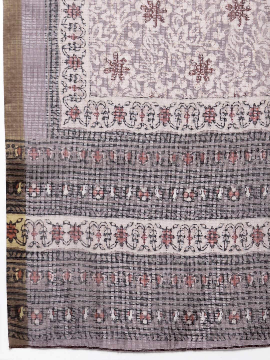Myshka Multicolor Cotton Blend Printed Sleeveless Round Neck Kurta Palazzo Dupatta Set | Grocsy