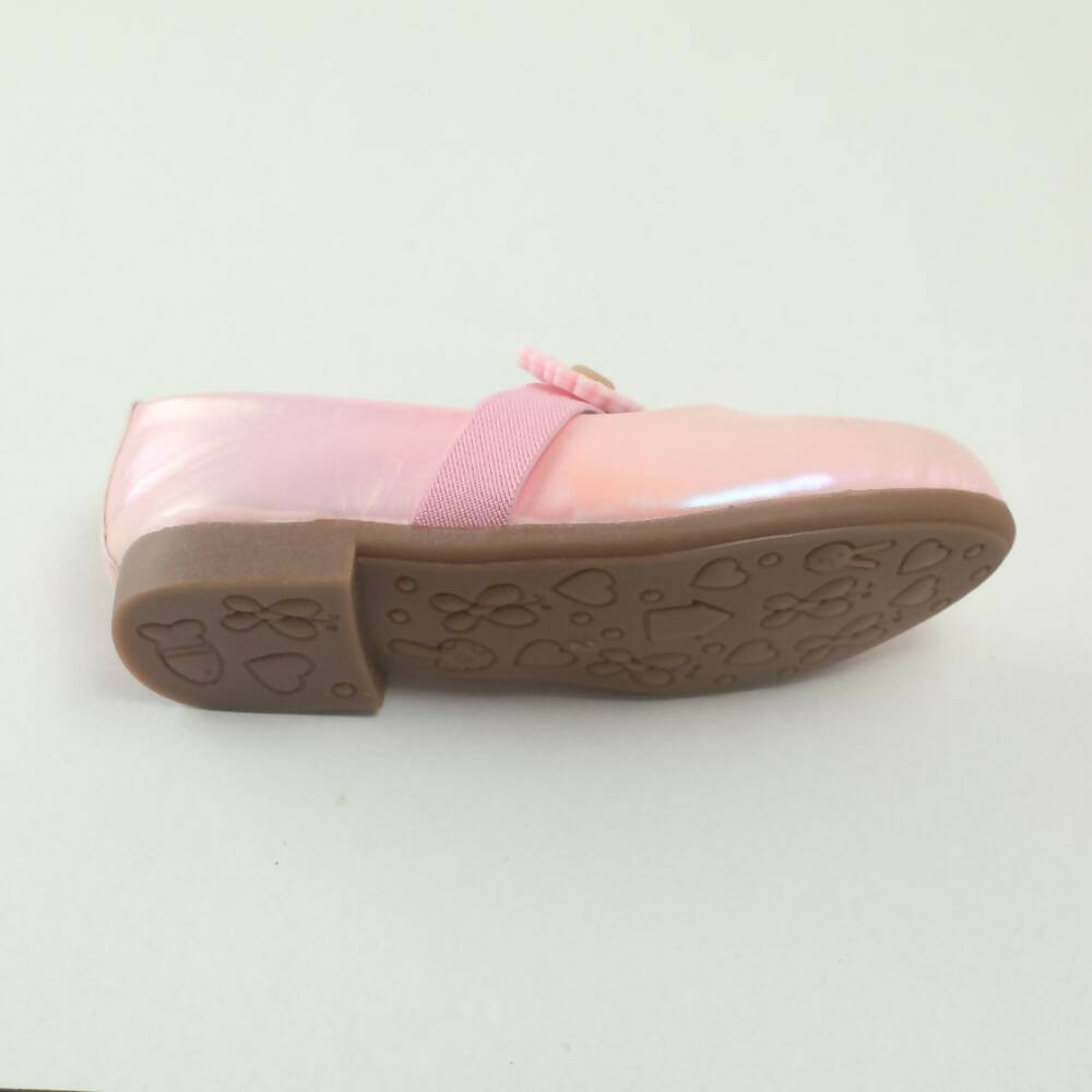Tiny Bugs Girls Flower Embellished Ballerinas - Pink | Grocsy