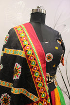 Multi Color Pure Cotton Hand Block Print Navratri Lehenga Choli with Dupatta - Raas | Grocsy