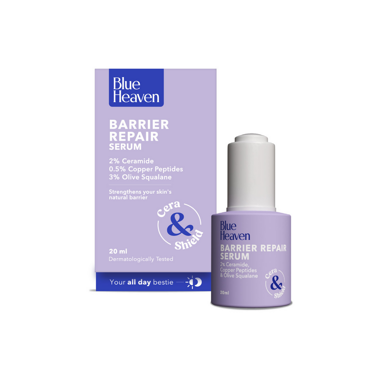 Blue Heaven Barrier Repair Serum Infused With 2% Ceramide 0.5% Copper Peptides | Grocsy