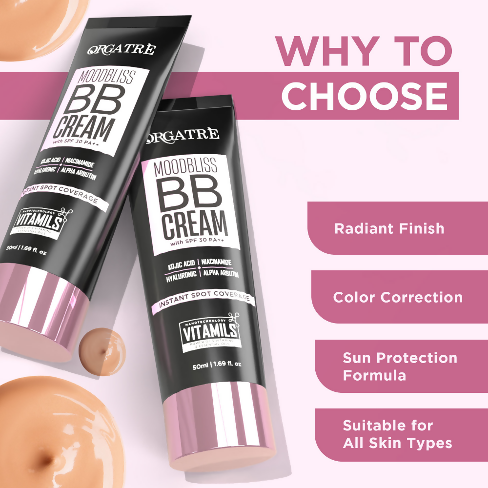 Orgatre Moodbliss BB Cream With SPF 30 PA++ - Dusk Brown-240 | Grocsy