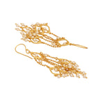 Nuyug 18k String of Pearls Gold Anti Tarnish Earrings | Grocsy