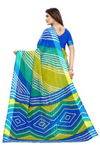 Vamika Blue Linen Satin Border Saree | Grocsy