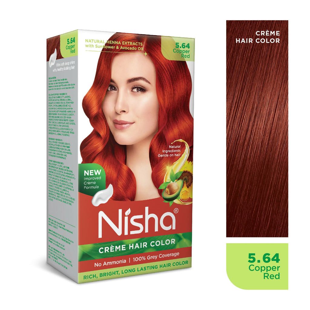 Nisha Creme Hair Color for Women - Copper Red | Grocsy
