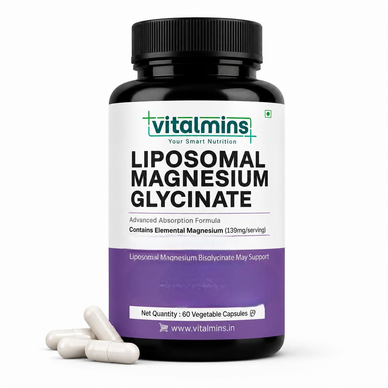 Vitalmins Liposomal Magnesium Glycinate Capsules | Grocsy