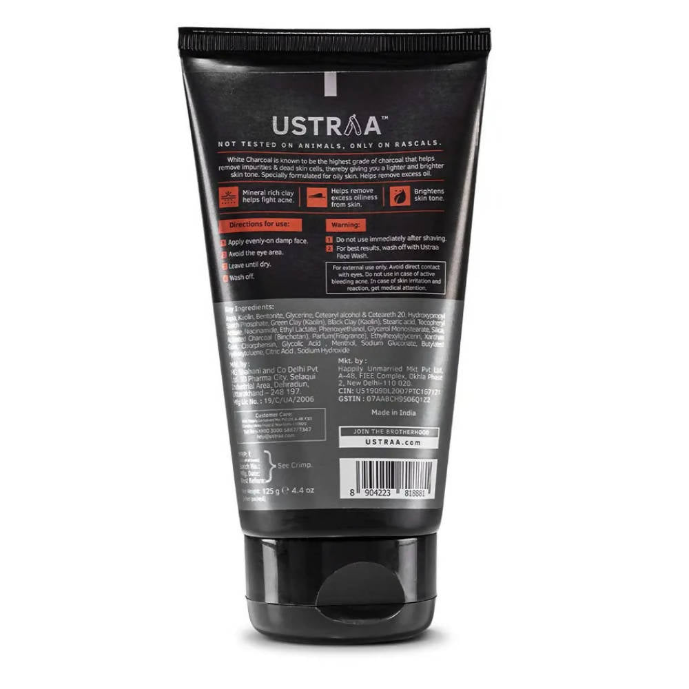 Ustraa White Charcoal & Amazonian Clay De-Tan Face Mask | Grocsy