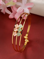 NVR Women's Gold-Polished CZ Stone-Studded Cuff Bracelet | Grocsy
