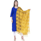 A R Silk Yellow Color Window square Cotton Dupattas and Chunnis | Grocsy