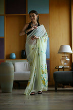 Vamsee Laxmi Yellow Georgette Saree | Grocsy