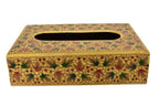 Nizalia Chinar Leaf Embossed Cream Paper Mache Tissue Paper Holder | Grocsy