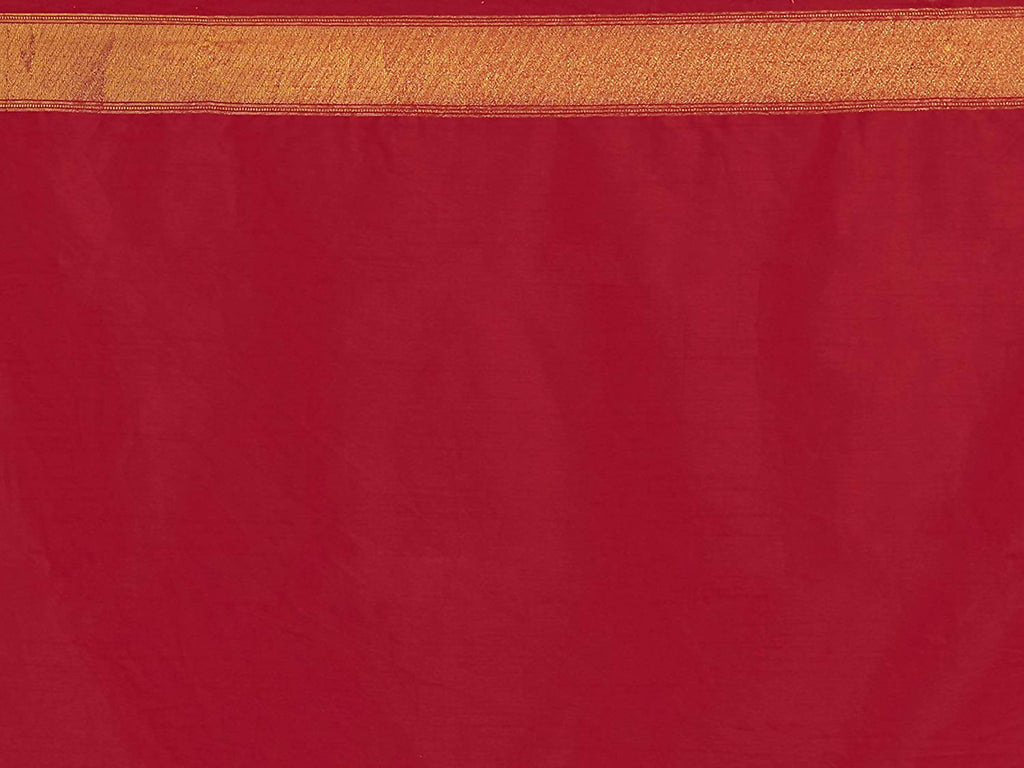 Vardha Women's Olive Green Kanchipuram Raw Silk Saree With Unstitched Blouse Piece | Grocsy