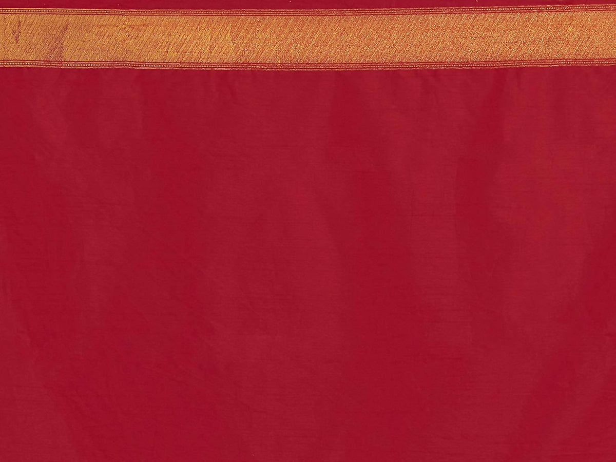 Vardha Women's Olive Green Kanchipuram Raw Silk Saree With Unstitched Blouse Piece | Grocsy