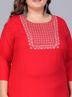 Sztori Women Yoke Design Thread Work Kurta | Grocsy