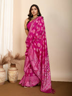 Pink Soft Silk Woven Meenakari Designer Saree - Vedanti | Grocsy
