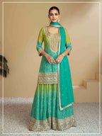 Vastranavya Bandhej Printed Chinon Chiffon Embroidered Sequins Pakistani Suit | Grocsy