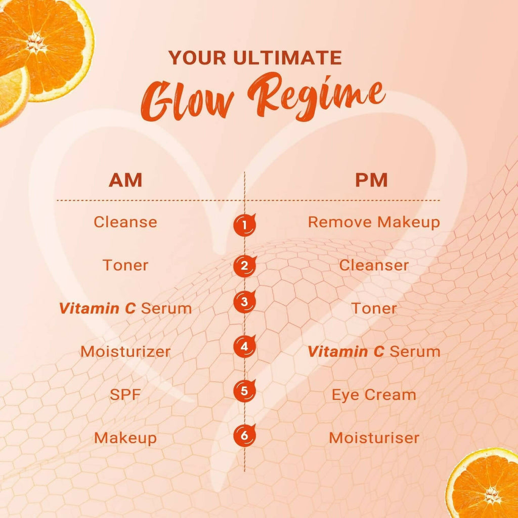 NutriGlow Advanced Organics Vitamin C Serum with Hyaluronic Acid | Grocsy
