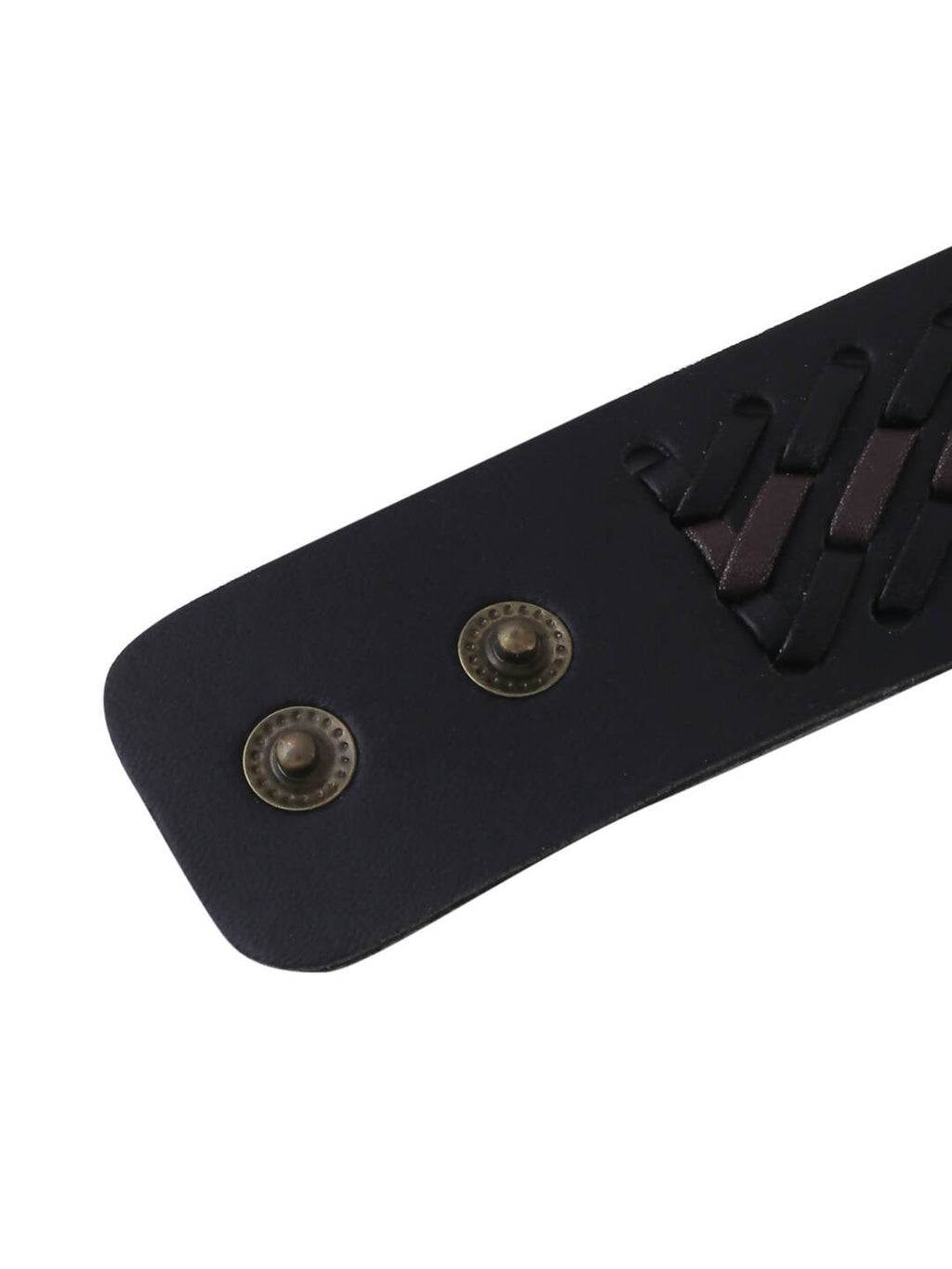 NVR Men's Black Leather Bracelet | Grocsy