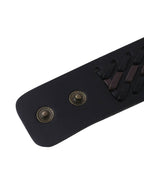 NVR Men's Black Leather Bracelet | Grocsy