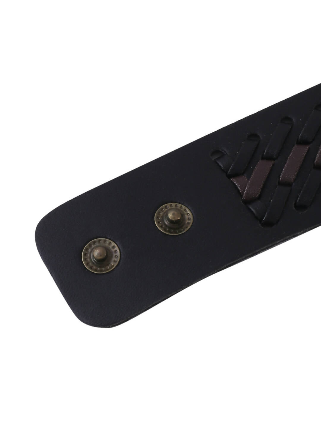 NVR Men's Black Leather Bracelet | Grocsy