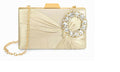 Joban Fashion Luxurious Satin Evening Clutch With Detachable Chain Strap - Golden | Grocsy