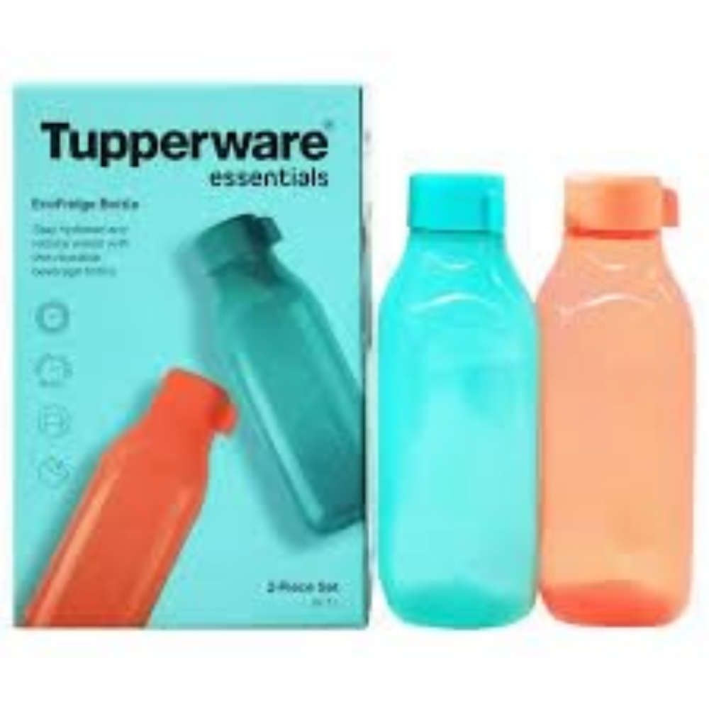 Tupperware Aquasafe Eco Square Fliptop Plastic Bottles | Grocsy