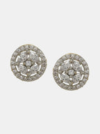 Silver Round Diamond Studs- Ruby Raang