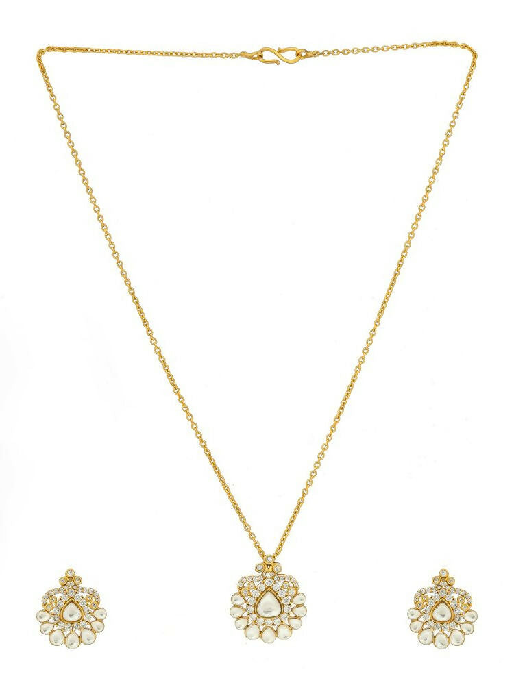 Kundan Antique Finish Earrings and Necklace set - Ruby Raang | Grocsy